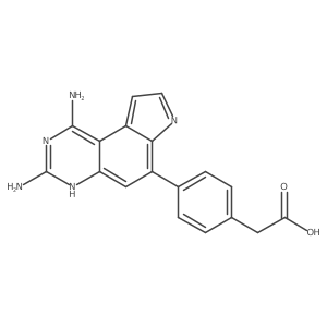 4-(1,3-Diamino-7H-pyrrolo[3,2-f]quinazolin-6-yl)benzeneacetic acid Structure