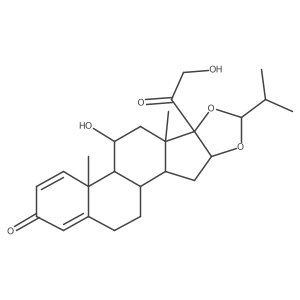 (11I(2),16I+/-)-11,21-Dihydroxy-16,17-[[(1R)-2-methylpropylidene]bis(oxy)]pregna-1,4-diene-3,20-dione结构式