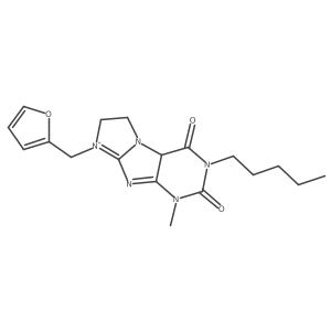 6-(furan-2-ylmethyl)-4-methyl-2-pentyl-8,9a-dihydro-7H-purino[7,8-a]imidazol-6-ium-1,3-dione结构式