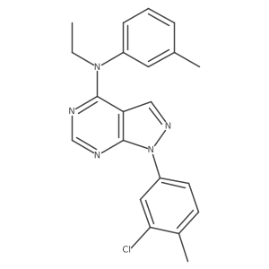 1-(3-chloro-4-methylphenyl)-N-ethyl-N-(3-methylphenyl)-1H-pyrazolo[3,4-d]pyrimidin-4-amine Structure