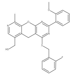 (7-{[(2-Fluorophenyl)methyl]sulfanyl}-5-(2-methoxyphenyl)-14-methyl-2-oxa-4,6,13-triazatricyclo[8.4.0.0^{3,8}]tetradeca-1(10),3(8),4,6,11,13-hexaen-11-yl)methanol结构式