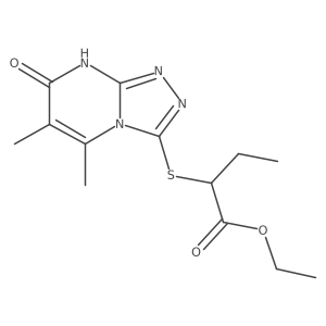 Ethyl 2-((5,6-dimethyl-7-oxo-7,8-dihydro-[1,2,4]triazolo[4,3-a]pyrimidin-3-yl)thio)butanoate结构式