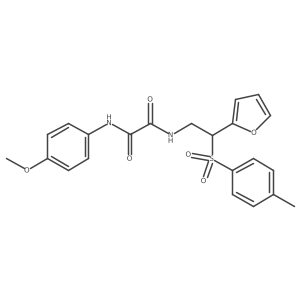N1-(2-(furan-2-yl)-2-tosylethyl)-N2-(4-methoxyphenyl)oxalamide结构式
