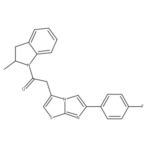 1-{[6-(4-Fluorophenyl)imidazo[2,1-b][1,3]thiazol-3-yl]acetyl}-2-methylindoline Structure