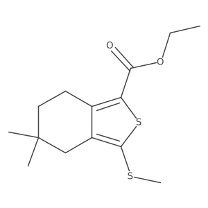 5,5-Dimethyl-3-methylsulfanyl-4,5,6,7-tetrahydro-benzo[c]thiophene-1-carboxylic acid ethyl ester结构式