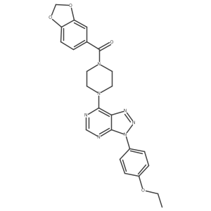 benzo[d][1,3]dioxol-5-yl(4-(3-(4-ethoxyphenyl)-3H-[1,2,3]triazolo[4,5-d]pyrimidin-7-yl)piperazin-1-yl)methanone结构式