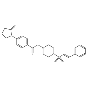 1-(4-{2-[4-(2-Phenylethenesulfonyl)piperazin-1-yl]acetyl}phenyl)pyrrolidin-2-one结构式