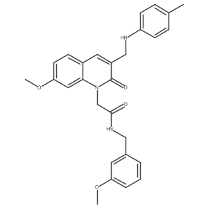 2-(7-methoxy-2-oxo-3-((p-tolylamino)methyl)quinolin-1(2H)-yl)-N-(3-methoxybenzyl)acetamide Structure