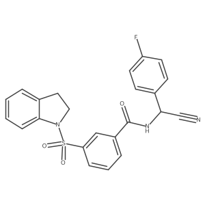 N-[cyano(4-fluorophenyl)methyl]-3-(2,3-dihydro-1H-indole-1-sulfonyl)benzamide结构式
