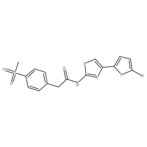 N-(4-(5-bromothiophen-2-yl)thiazol-2-yl)-2-(4-(methylsulfonyl)phenyl)acetamide Structure
