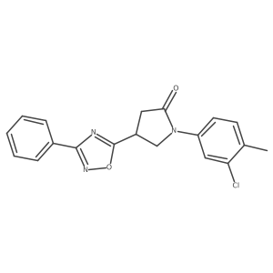 1-(3-Chloro-4-methylphenyl)-4-(3-phenyl-1,2,4-oxadiazol-5-yl)pyrrolidin-2-one Structure