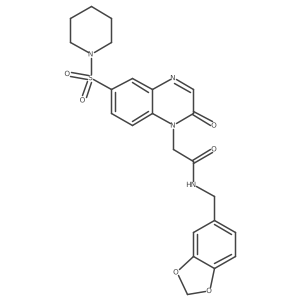 N-[(2H-1,3-benzodioxol-5-yl)methyl]-2-[2-oxo-6-(piperidine-1-sulfonyl)-1,2-dihydroquinoxalin-1-yl]acetamide结构式