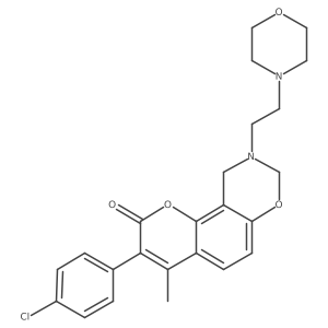 3-(4-chlorophenyl)-4-methyl-9-(2-morpholinoethyl)-9,10-dihydrochromeno[8,7-e][1,3]oxazin-2(8H)-one Structure