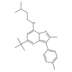 N'-[5-tert-butyl-3-(4-fluorophenyl)-2-methylpyrazolo[1,5-a]pyrimidin-7-yl]-N,N-dimethylethane-1,2-diamine结构式