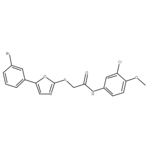 2-((5-(3-bromophenyl)oxazol-2-yl)thio)-N-(3-chloro-4-methoxyphenyl)acetamide结构式