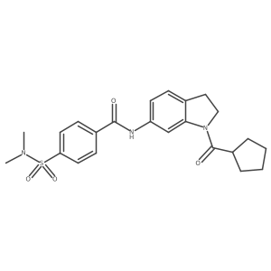 N-(1-(cyclopentanecarbonyl)indolin-6-yl)-4-(N,N-dimethylsulfamoyl)benzamide结构式