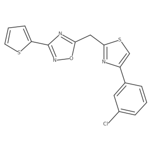 5-((4-(3-Chlorophenyl)thiazol-2-yl)methyl)-3-(thiophen-2-yl)-1,2,4-oxadiazole结构式