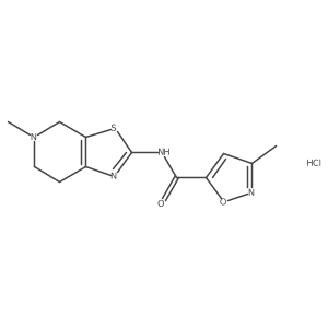 3-methyl-N-(5-methyl-4,5,6,7-tetrahydrothiazolo[5,4-c]pyridin-2-yl)isoxazole-5-carboxamide hydrochloride结构式