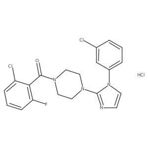 (2-chloro-6-fluorophenyl)(4-(1-(3-chlorophenyl)-1H-imidazol-2-yl)piperazin-1-yl)methanone hydrochloride结构式