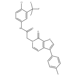 N-[4-chloro-3-(trifluoromethyl)phenyl]-2-[7-(4-methylphenyl)-4-oxothieno[3,2-d]pyrimidin-3(4H)-yl]acetamide结构式