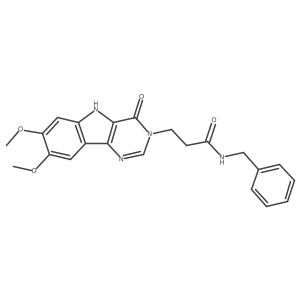 N-benzyl-3-(7,8-dimethoxy-4-oxo-4,5-dihydro-3H-pyrimido[5,4-b]indol-3-yl)propanamide Structure