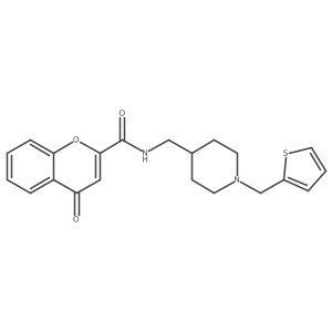 4-oxo-N-((1-(thiophen-2-ylmethyl)piperidin-4-yl)methyl)-4H-chromene-2-carboxamide结构式