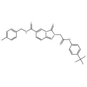 N-[(4-methylphenyl)methyl]-3-oxo-2-({[4-(trifluoromethyl)phenyl]carbamoyl}methyl)-2H,3H-[1,2,4]triazolo[4,3-a]pyridine-6-carboxamide Structure