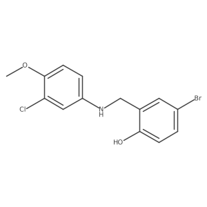 4-Bromo-2-{[(3-chloro-4-methoxyphenyl)amino]methyl}phenol结构式