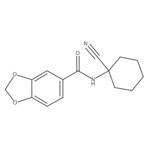 N-(1-cyanocyclohexyl)-2H-1,3-benzodioxole-5-carboxamide结构式