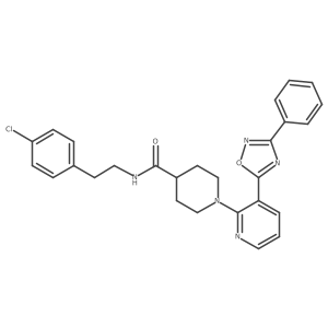 N-[2-(4-chlorophenyl)ethyl]-1-[3-(3-phenyl-1,2,4-oxadiazol-5-yl)pyridin-2-yl]piperidine-4-carboxamide结构式