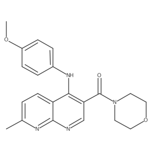 (4-((4-Methoxyphenyl)amino)-7-methyl-1,8-naphthyridin-3-yl)(morpholino)methanone结构式