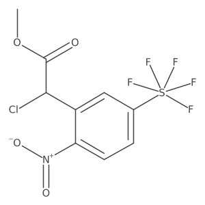Methyl 2-chloro-2-[2-nitro-5-(pentafluoro-lambda6-sulfanyl)phenyl]acetate Structure