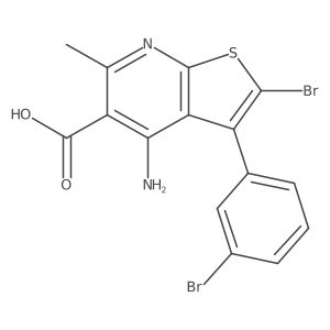 4-Amino-2-bromo-3-(3-bromophenyl)-6-methylthieno[2,3-b]pyridine-5-carboxylic acid结构式