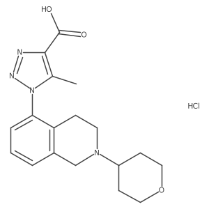 5-methyl-1-[2-(oxan-4-yl)-1,2,3,4-tetrahydroisoquinolin-5-yl]-1H-1,2,3-triazole-4-carboxylic acid hydrochloride结构式
