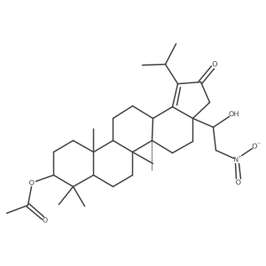 (3aR,5aR,5bR,7aR,9S,11aR,11bR,13aS)-3a-(1-hydroxy-2-nitroethyl)-1-isopropyl-5a,5b,8,8,11a-pentamethyl-2-oxo-3,3a,4,5,5a,5b,6,7,7a,8,9,10,11,11a,11b,12,13,13a-octadecahydro-2H-cyclopenta[a]chrysen-9-yl acetate Structure