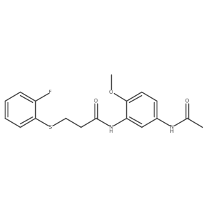 Propanamide, N-[5-(acetylamino)-2-methoxyphenyl]-3-[(2-fluorophenyl)thio]- Structure