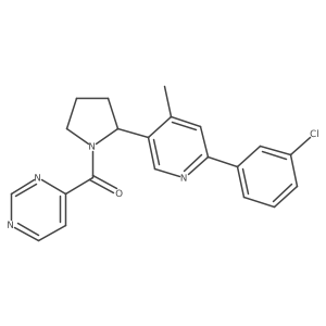 [2-[6-(3-Chlorophenyl)-4-methylpyridin-3-yl]pyrrolidin-1-yl]-pyrimidin-4-ylmethanone结构式