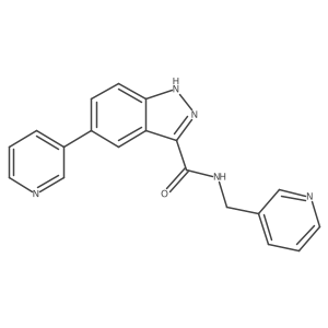 5-(3-Pyridinyl)-N-(3-pyridinylmethyl)-1H-indazole-3-carboxamide结构式