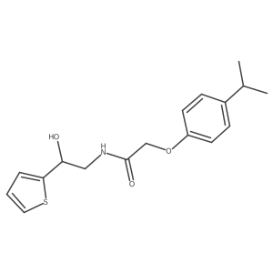 N-(2-hydroxy-2-(thiophen-2-yl)ethyl)-2-(4-isopropylphenoxy)acetamide结构式