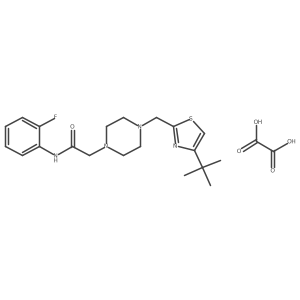 2-(4-((4-(tert-butyl)thiazol-2-yl)methyl)piperazin-1-yl)-N-(2-fluorophenyl)acetamide oxalate结构式