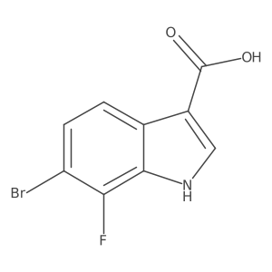 6-Bromo-7-fluoro-1H-indole-3-carboxylic acid结构式