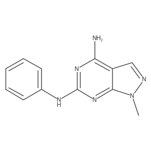 1-methyl-6-N-phenylpyrazolo[3,4-d]pyrimidine-4,6-diamine结构式