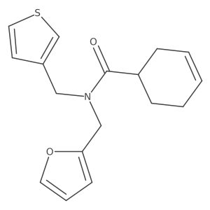 N-(furan-2-ylmethyl)-N-(thiophen-3-ylmethyl)cyclohex-3-enecarboxamide Structure