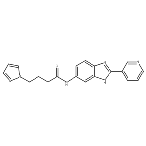 4-(1H-pyrazol-1-yl)-N-[2-(pyridin-3-yl)-1H-benzimidazol-6-yl]butanamide结构式