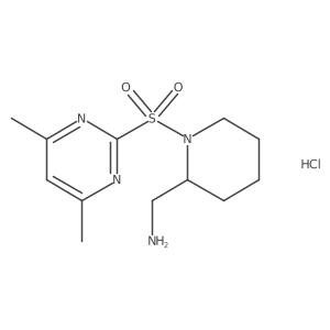 (1-((4,6-Dimethylpyrimidin-2-yl)sulfonyl)piperidin-2-yl)methanamine hydrochloride Structure