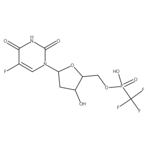 Uridine, 2a(2)-deoxy-5-fluoro-, 5a(2)-[hydrogen (trifluoromethyl)phosphonate]结构式
