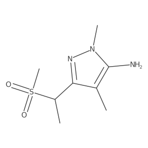 3-(1-methanesulfonylethyl)-1,4-dimethyl-1H-pyrazol-5-amine结构式