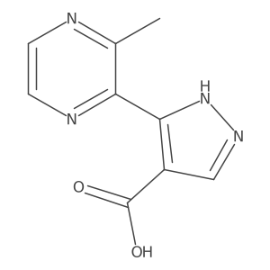 5-(3-methylpyrazin-2-yl)-1H-pyrazole-4-carboxylic acid结构式