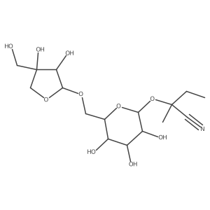 2-[(6-O-D-Apio-I(2)-D-furanosyl-I(2)-D-glucopyranosyl)oxy]-2-methylbutanenitrile Structure