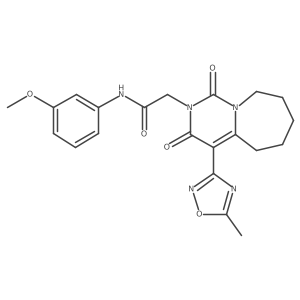 N-(3-methoxyphenyl)-2-[4-(5-methyl-1,2,4-oxadiazol-3-yl)-1,3-dioxo-3,5,6,7,8,9-hexahydropyrimido[1,6-a]azepin-2(1H)-yl]acetamide结构式